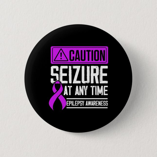 Epilepsy Awareness Seizure Epileptic Warrior Survi Button (Front)