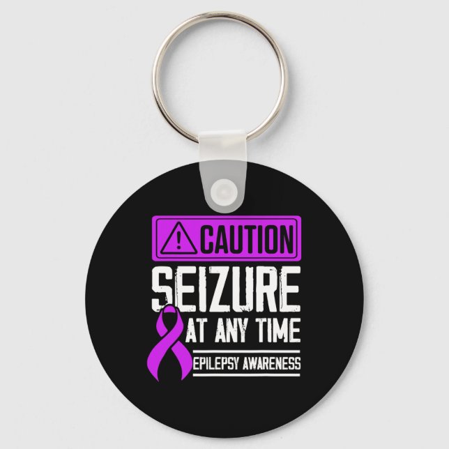 Epilepsy Awareness Seizure Epileptic Warrior Survi Keychain (Front)