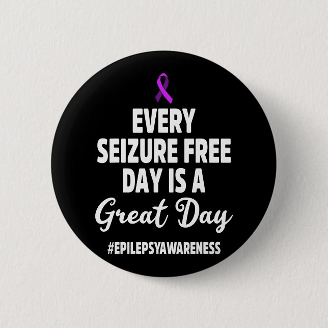 Epilepsy Awareness Seizure Free Epileptic Warrior  Button (Front)