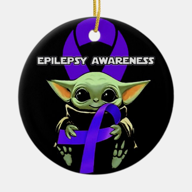 Epilepsy Awareness Shirt Ceramic Ornament (Front)