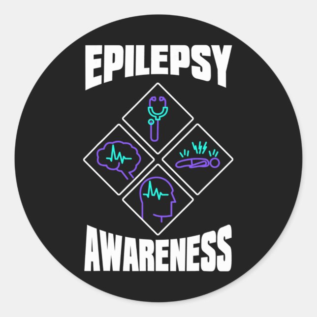 Epilepsy Awareness Specialize Epileptic Warrior Su Classic Round Sticker (Front)