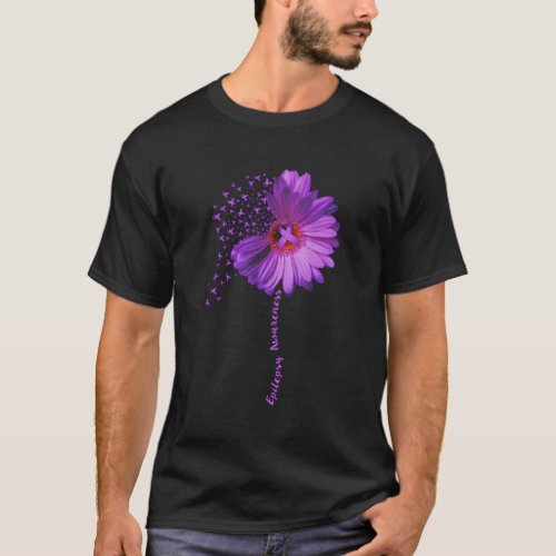 Epilepsy Awareness Sunflower Ribbon T_Shirt