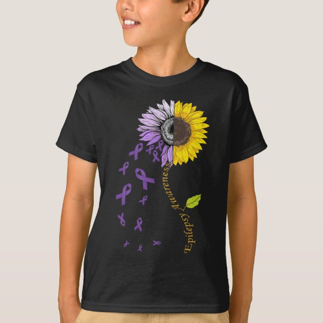 Epilepsy Awareness Sunflower  T-Shirt (Front)
