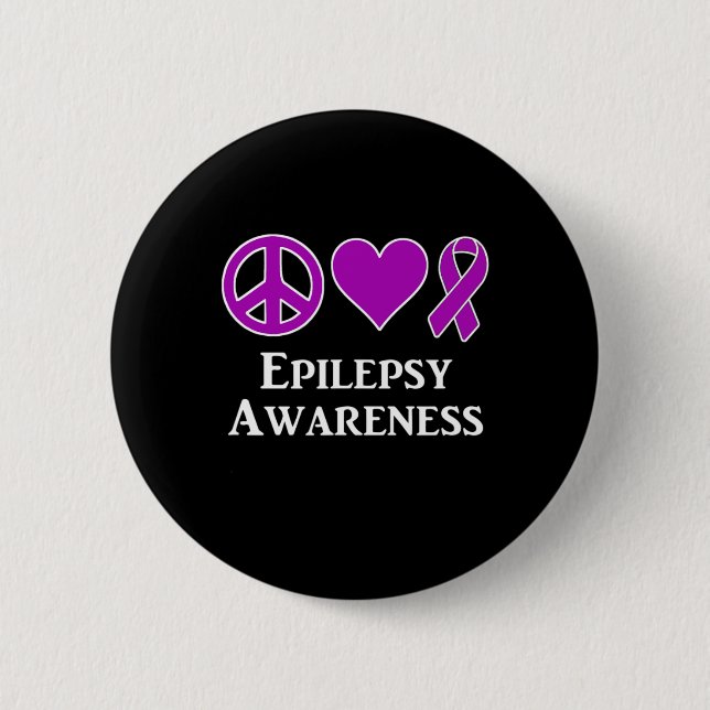 Epilepsy Awareness Support Awareness Tee  Button (Front)