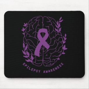 Epilepsy Awareness Support Epilepsy Purple Ribbon Mouse Pad