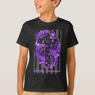 Epilepsy Awareness Supporter Warrior Sunflower T-Shirt