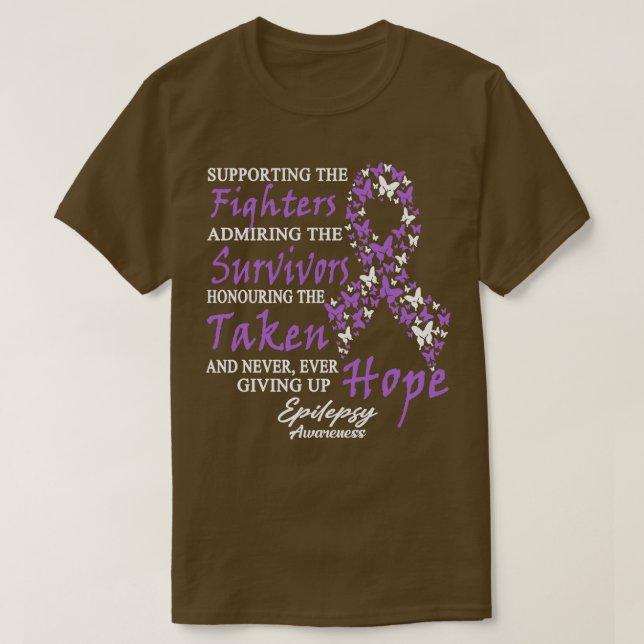 Epilepsy Awareness Supporting The Fighters Butterf T-Shirt (Design Front)