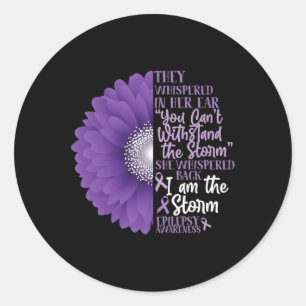 Epilepsy Awareness They Whispered In Her Ear Flowe Classic Round Sticker