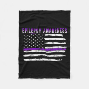 Epilepsy Awareness Usa Flag American Epilepsy Supp Fleece Blanket