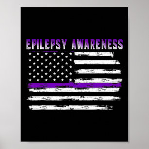 Epilepsy Awareness Usa Flag American Epilepsy Supp Poster