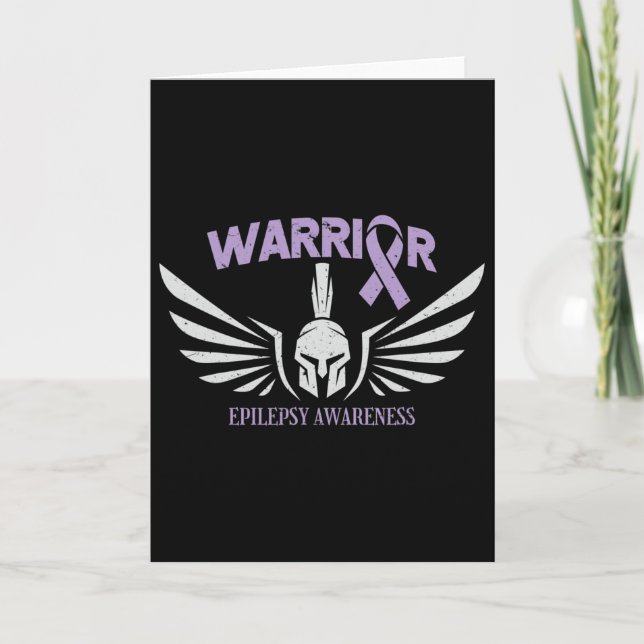 Epilepsy Awareness Warrior Ribbon  Card (Front)