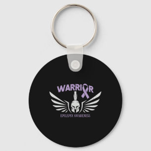 Epilepsy Awareness Warrior Ribbon Keychain