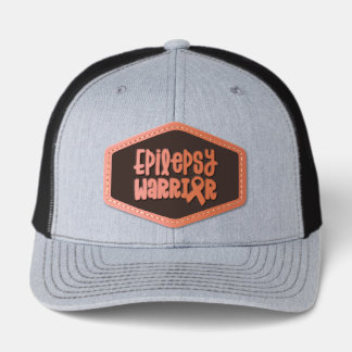 Epilepsy Awareness Warrior Ribbon Leather Patch Hat