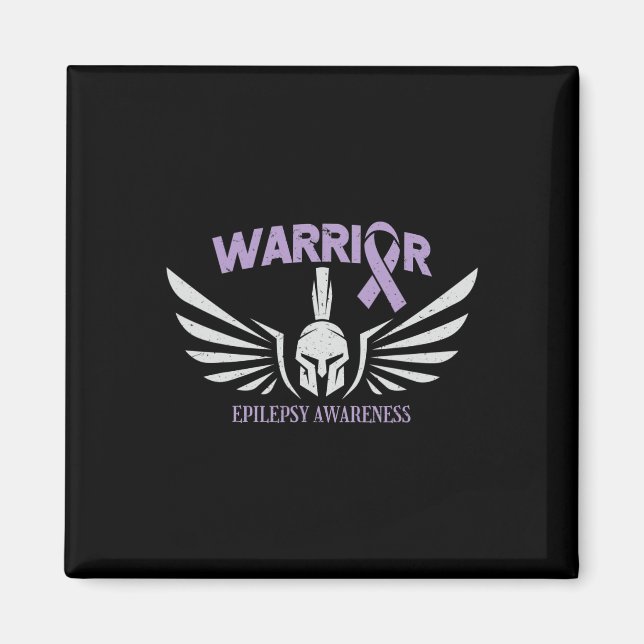 Epilepsy Awareness Warrior Ribbon  Magnet (Front)