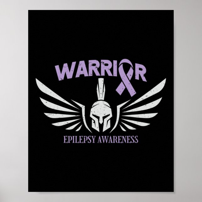 Epilepsy Awareness Warrior Ribbon  Poster (Front)