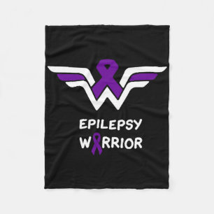 Epilepsy Awareness Warrior Support Survivor Purple Fleece Blanket