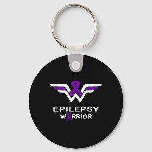Epilepsy Awareness Warrior Support Survivor Purple Keychain