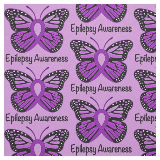 Epilepsy Awareness with Butterfly Ribbon Fabric