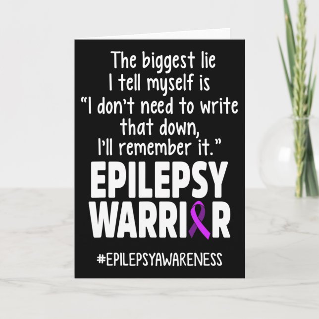 Epilepsy Awareness Write It Epileptic Warrior Surv Card (Front)