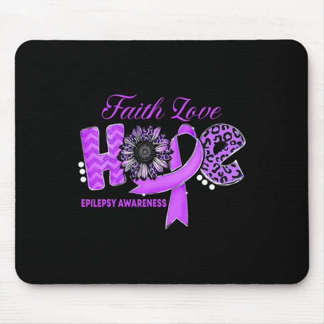 Epilepsy Awarenesshope Ribbon Sunflower  Mouse Pad (Front)