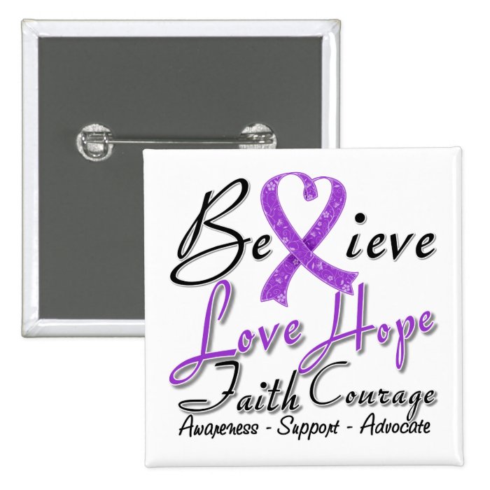 Epilepsy Believe Heart Collage Pinback Buttons