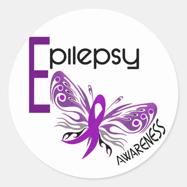 Epilepsy BUTTERFLY 3 Classic Round Sticker | Zazzle