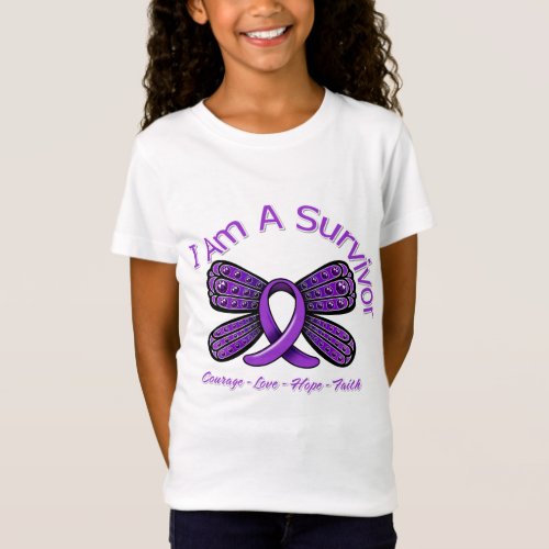 Epilepsy Butterfly I Am A Survivor T_Shirt