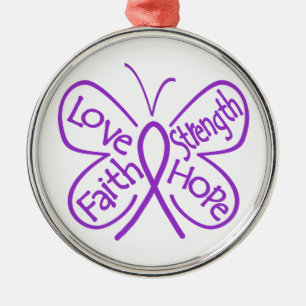 Epilepsy Butterfly Inspiring Words Metal Ornament