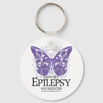 Epilepsy Butterfly Keychain by fightcancertees at Zazzle