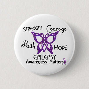 Epilepsy Celtic Butterfly 3 Pinback Button