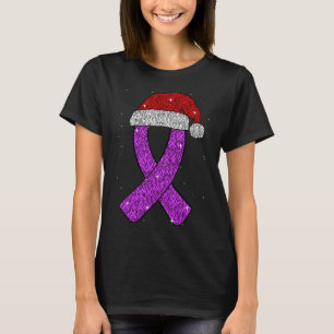 Epilepsy Christmas Hat Purple Awareness Ribbon Sei T-Shirt