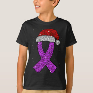 Epilepsy Christmas Hat Purple Awareness Ribbon Sei T-Shirt