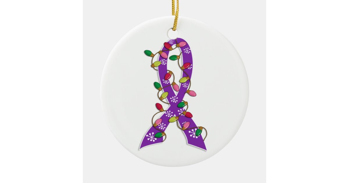 Epilepsy Christmas Lights Ribbon Ceramic Ornament Zazzle