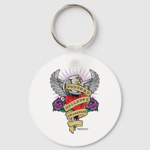 Epilepsy Dagger and Heart Tattoo Keychain