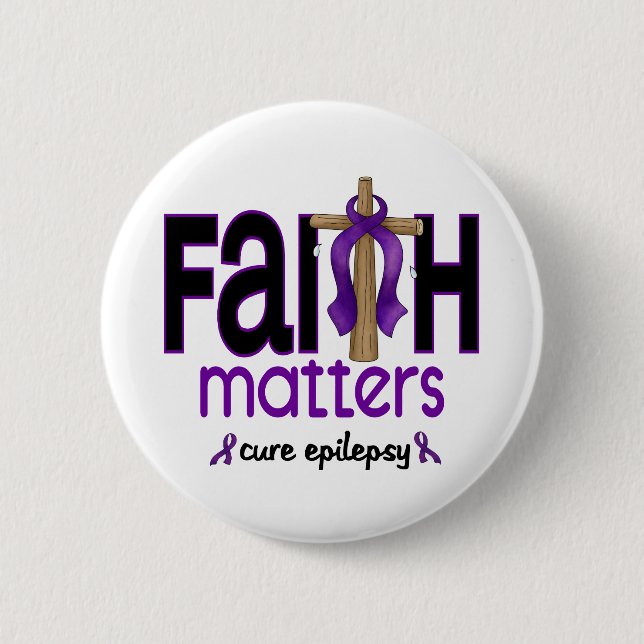 Epilepsy Faith Matters Cross 1 Pinback Button (Front)
