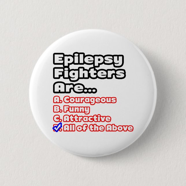 Epilepsy Fighter Quiz Button (Front)