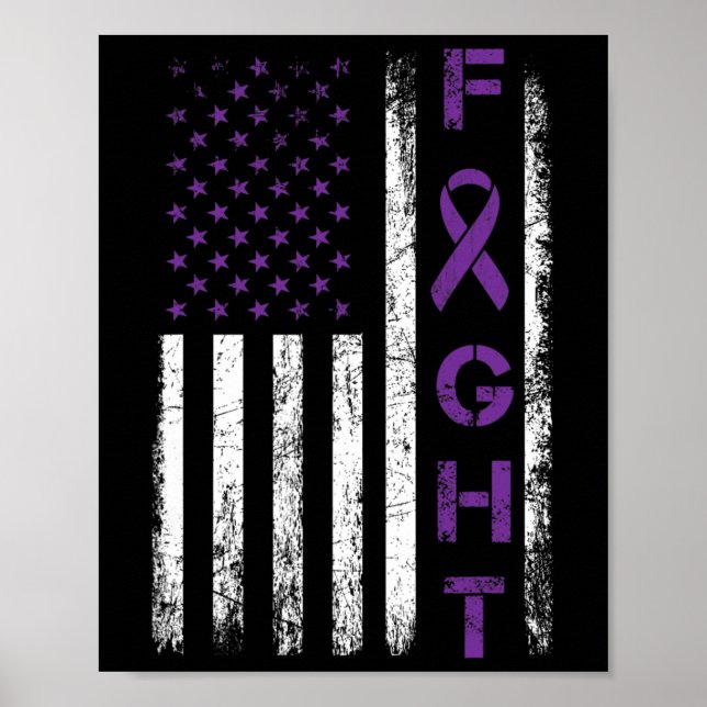 Epilepsy Fighter USA Flag - Fight Epilepsy Awarene Poster (Front)