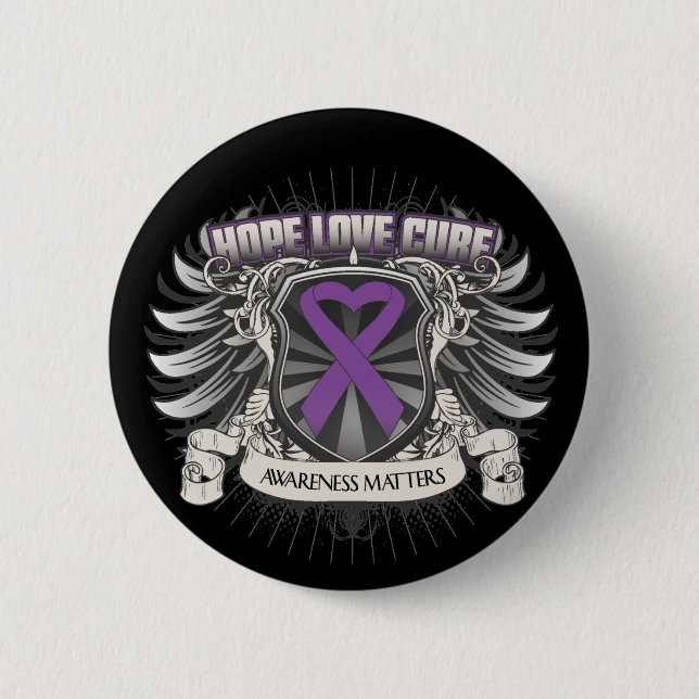 Epilepsy Hope Love Cure Pinback Button (Front)