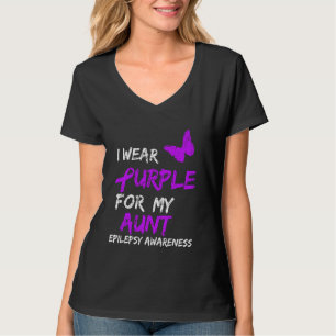 Epilepsy I Wear Purple For My Aunt Ribbon T-Shirt