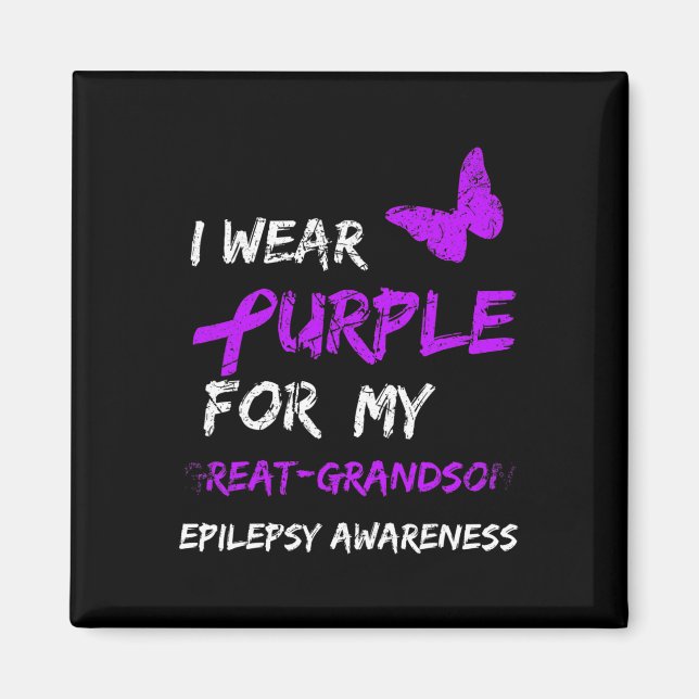 Epilepsy I Wear Purple For My Great-Grandson Ribbo Magnet (Front)