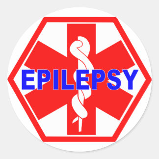 EPILEPSY MEDICAL ID CLASSIC ROUND STICKER