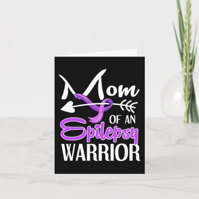Epilepsy Mom  Purple Ribbon Awareness  Mother 2 Card (Front)