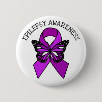 Epilepsy Purple Awareness Ribbon and Butterfly