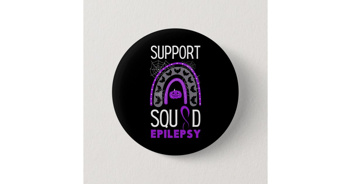 Epilepsy Purple Awareness Ribbon Squad Halloween H Button | Zazzle