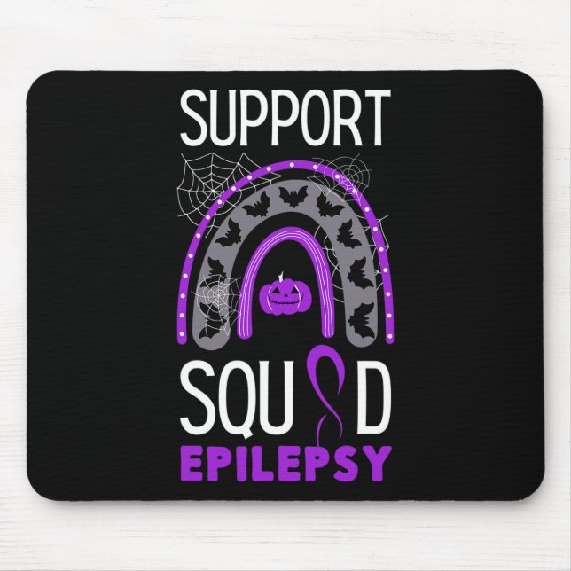 Epilepsy Purple Awareness Ribbon Squad Halloween H Mouse Pad (Front)