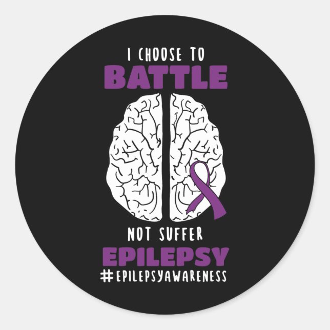 Epilepsy Purple Epileptic Brain Day Epilepsia  Classic Round Sticker (Front)