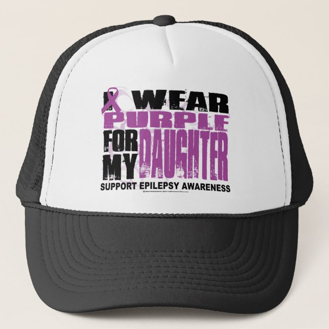 Epilepsy Purple for Daughter Trucker Hat (Front)