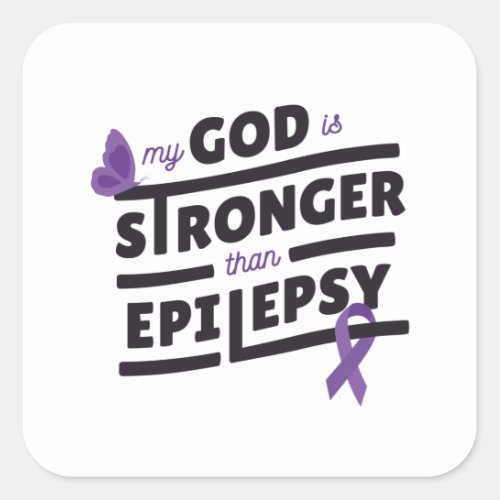 Epilepsy quote square sticker
