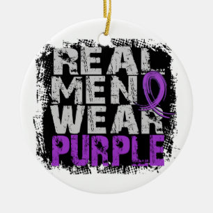 Epilepsy Real Men Wear Purple Ceramic Ornament