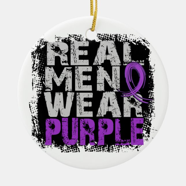 Epilepsy Real Men Wear Purple Ceramic Ornament (Front)